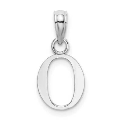 O Block Initial Charm 14k White Gold Polished K6423WO, MPN: K6423WO, 637218161522