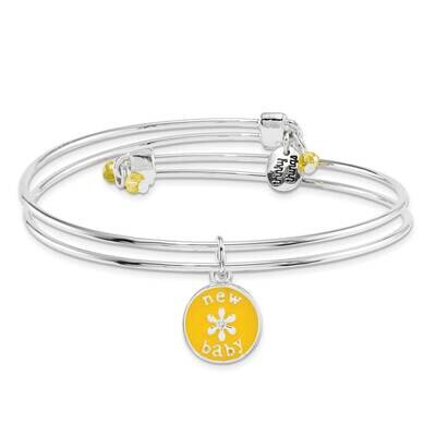 Silver-tone Trinky Things Yellow New Baby Bracelet Card GM16012, MPN: GM16012, 853691006000