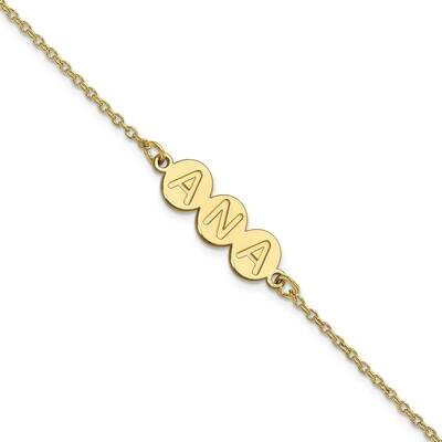 3 Letter Bubble Bracelet 7.5 Inch 10k Gold 10XNA1314Y, MPN: 10XNA1314Y, 196904159880