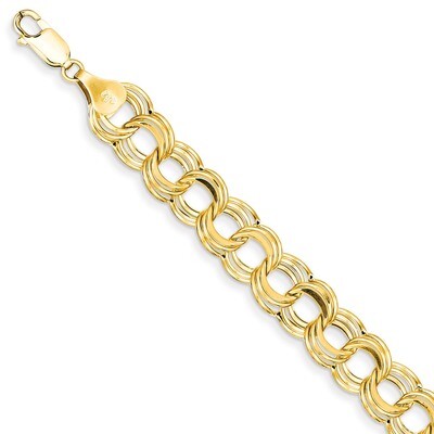 Lite 9.5 Triple Link Charm Bracelet 7.25 Inch 14k Gold SST4-7.25, MPN: SST4-7.25, 883957523217