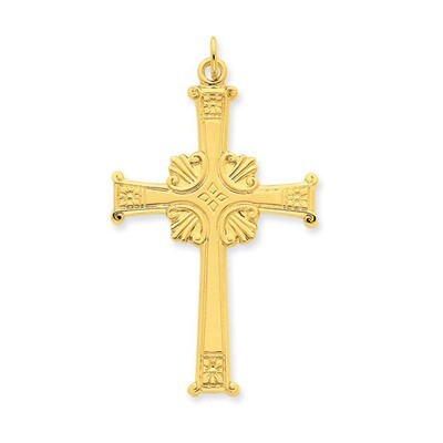 24k Gold -plated Latin Cross Pendant Sterling Silver QC5472