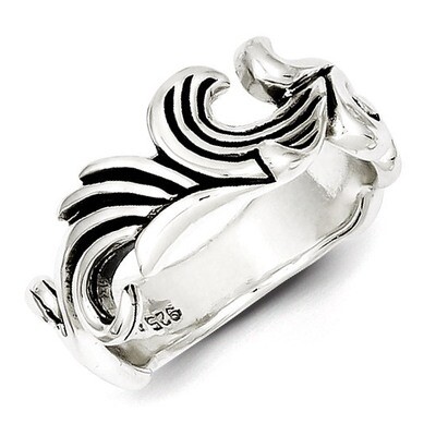 Sterling Silver Antiqued Ring QR2363-7