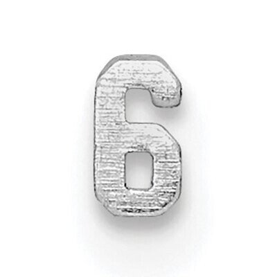 Die Struck Number 6 14k White Gold WG2185, MPN: WG2185,
