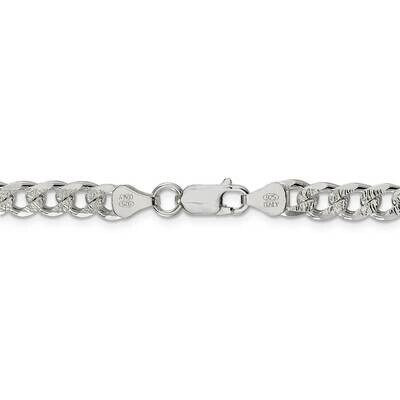 22 Inch 7mm Pav Curb Chain Sterling Silver QCF180-22, MPN: QCF180-22, 883957903927