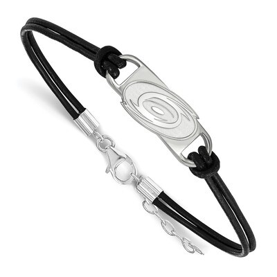 Carolina Hurricanes Small Center Leather Bracelet Sterling Silver SS013HUR-7, MPN: SS013HUR-7, 1911…