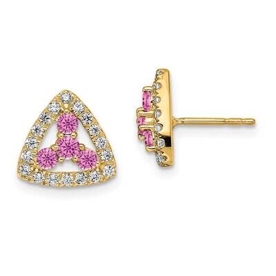 Si1/Si2, G H I, Cr.Pksap Triangle Post Earrings 14k Gold Lab Grown Diamond EM7932-CPS-039-YLG, MPN:…