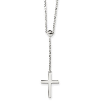Cross Adjusts up to 23.5 inch Necklace 23.5 Inch Sterling Silver Polished QG4405-23, MPN: QG4405-23…