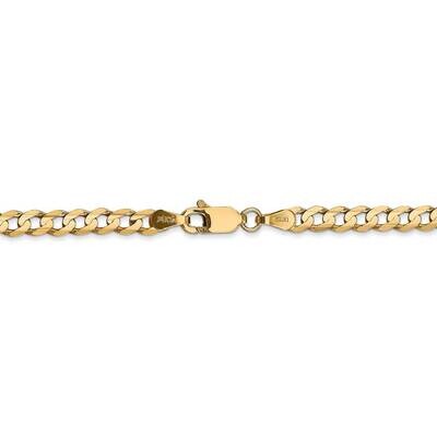 26 Inch 3.8mm Open Concave Curb Chain 14k Yellow Gold LCR100-26, MPN: LCR100-26, 886774561523
