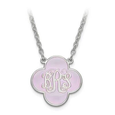 Clover Enameled Monogram Pendant with Chain Sterling Silver Rhodium-plated XNA602SS, MPN: XNA602SS,…