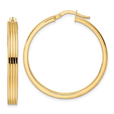 Textured Hoop Earrings 14k Gold Polished TF2026, MPN: TF2026, 883957987453