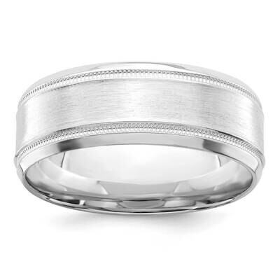 8mm Brushed Fancy Band Size 10 Sterling Silver Rhodium-plated QWB113BRH-10, MPN: QWB113BRH, 8839572…