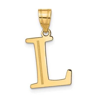 Letter L Initial Pendant 14k Gold Polished Etched YC1437L, MPN: YC1437L, 196904087527