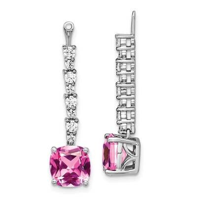 Lab Grown Diamond &amp; Created Pink Sapphire Earring Jackets 14k White Gold EM7509-CPS-067-WLG, MPN: E…