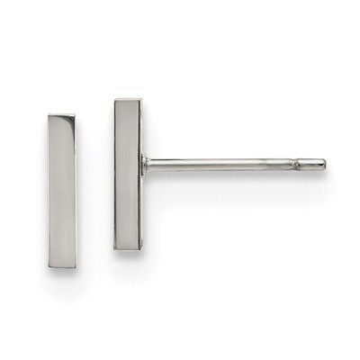 Bar Post Earrings Stainless Steel Polished SRE1211S by Chisel, MPN: SRE1211S, 191101499210