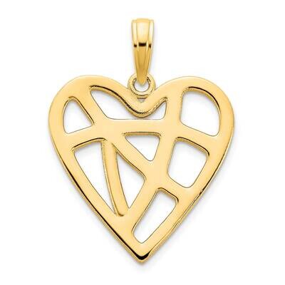 Fancy Heart Pendant 14k Gold D5183, MPN: D5183,