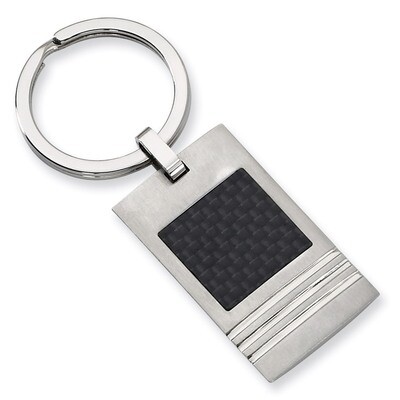 Brushed Black Carbon Fiber Key Ring - Stainless Steel SRK113 by Chisel, MPN: SRK113, 883957747699