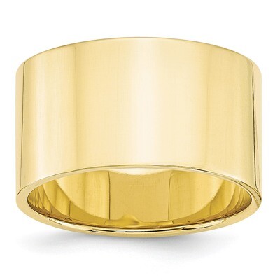 12mm Lightweight Flat Band 10k Yellow Gold 1FLL120 Engravable, MPN: 1FLL120, 886774449227