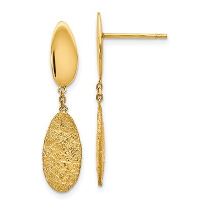 Leslie&#39;s Diamond-cut Post Dangle Earrings 14k Gold Polished HB-LE1031, MPN: LE1031, 191101555152