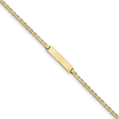 7 Inch Flat Anchor Link ID Bracelet 10k Gold 10LID71-7, MPN: 10LID71-7, 191101598104