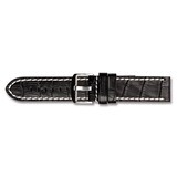 20mm Black Matte Gator Grain Watch Band 8 Inch Silver-tone Buckle BAW323-20, MPN: BAW323-20, 602269…