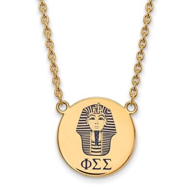 Phi Sigma Sigma Small Enameled Pendant with 18 Inch Chain Gold-plated Silver GP045PSS-18, MPN: GP04…