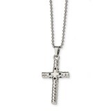 Black Enamel Cross 24 inch Necklace Stainless Steel Polished SRN2323-24 by Chisel, MPN: SRN2323-24,…