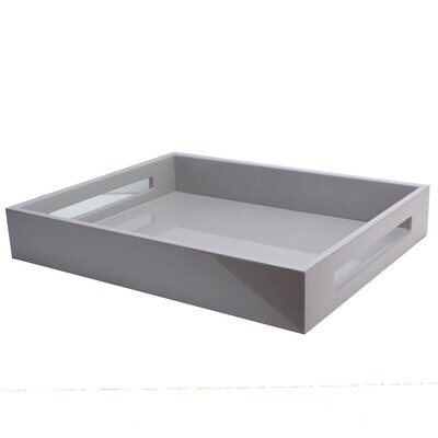 Addison Ross Chiffon Grey Medium Lacquered Serving Tray 16 x 14 Inch Lacquer TR1001, MPN: TR1001, U…