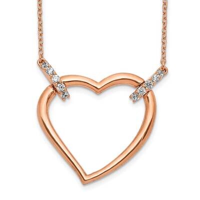 Diamond Heart 18 Inch Necklace 14k Rose Gold PM4366-025-RA, MPN: PM4366-025-RA, 883957298146