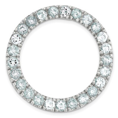 Polished Aquamarine Chain Slide Sterling Silver Medium QSK1755, MPN: QSK1755, 191101549465