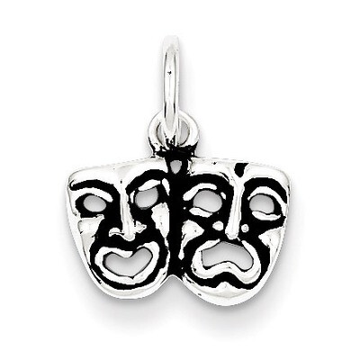 Comedy Tragedy Face Charms Antiqued Sterling Silver QC7730, MPN: QC7730, 883957584553