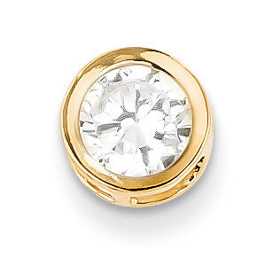 6mm Cubic Zirconia Bezel Pendant 14k Gold XP321CZ Diamond, MPN: XP321CZ, 883957236261