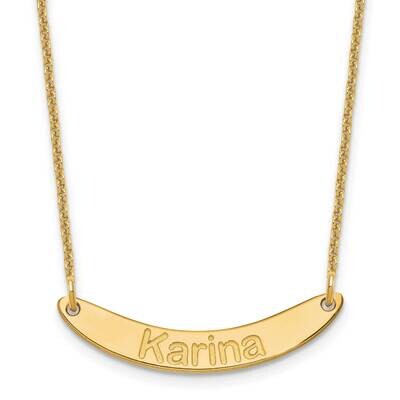 Polished Curved Arial Rounded Bar Necklace 14k Gold Small XNA1218Y, MPN: XNA1218Y,