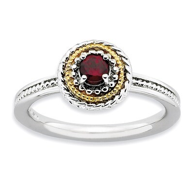 14k Gold Garnet Ring - Sterling Silver QSK914, MPN: QSK914, 886774229584