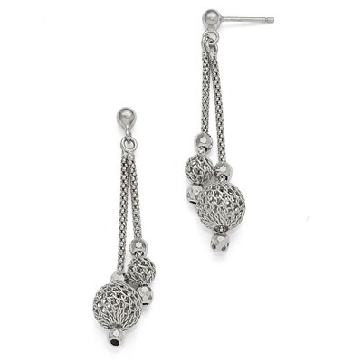 Leslie&#39;s Polished and Textured Post Dangle Earrings - Sterling Silver HB-QLE381, MPN: QLE381, 88677…