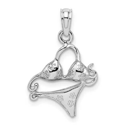 Bikini Bathing Suit Charm 14k White Gold K7258W, MPN: K7258W, 637218125944