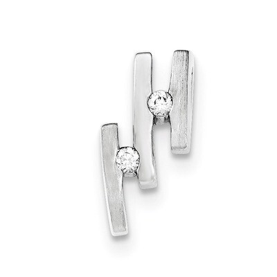 Brushed And Polished CZ Slide Sterling Silver QP4123