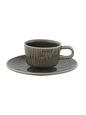 Bordallo Pinheiro Pinheiro Parody Tea cup and saucer Grey 65028663, MPN: 65028663, 5600413622896