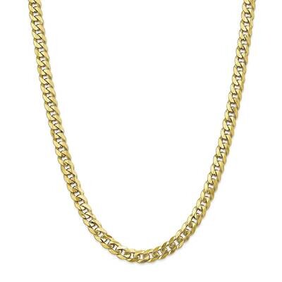 7.75mm Flat Beveled Curb Chain 28 Inch 10k Gold 10FBU200-28, MPN: 10FBU200-28, 191101727658