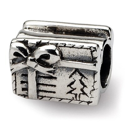 Christmas Present Bead - Sterling Silver QRS1185, MPN: QRS1185, 883957276854