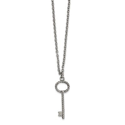 Key 22 inch Necklace Stainless Steel Polished SRN2466-22 by Chisel, MPN: SRN2466-22, 191101855368