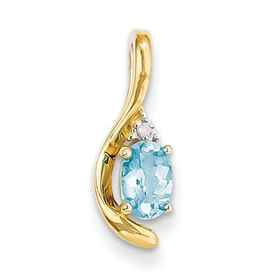 Diamond &amp; Blue Topaz Pendant 14k Gold XBS439, MPN: XBS439, 886774372747