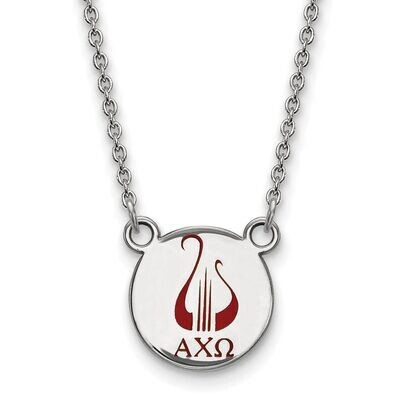 Alpha Chi Omega Extra Small Enameled Pendant with 18 Inch Chain Sterling Silver SS044ACO-18, MPN: S…