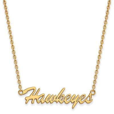 University of Iowa Medium Pendant with Chain Necklace Gold-plated Silver GP082UIA-18, MPN: GP082UIA…