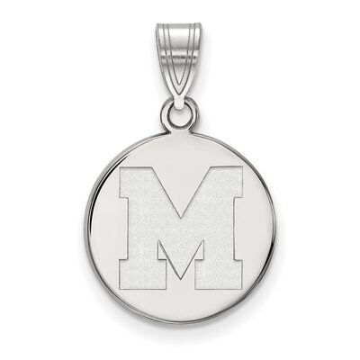 University of Memphis Medium Pendant 10k White Gold 1W032UMP, MPN: 1W032UMP, 886774785813