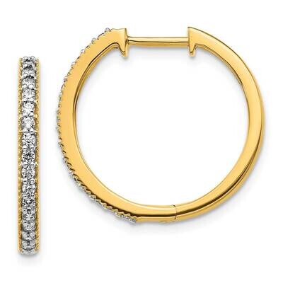 Diamond Milgrain Hoop Earrings 14k Yellow Gold EM4273-036-YA, MPN: EM4273-036-YA, 883957265858
