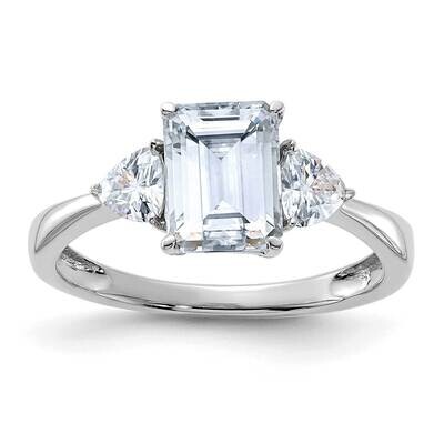 2 1/6ct. Three Stone D E F Pure Light Moissanite Engagement Ring 14k White Gold RM4450E-215-WMP, MP…