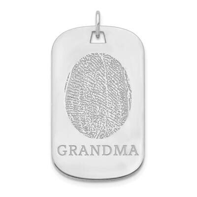 Dog Tag Fingerprint Charm 10k White Gold 10XNA1077W, MPN: 10XNA1077W,