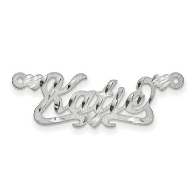 0.018 Gauge Satin Diamond-cut Nameplate Sterling Silver XNA186SS, MPN: XNA186SS, 883957972213