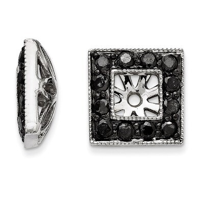 Black Diamond Square Jacket Earrings 14k White Gold XJ110A, MPN: XJ110A, 191101537462