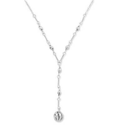 17 In Beaded Fancy Necklace 10k White Gold CAU18163, MPN: CAU18163, 886774341736